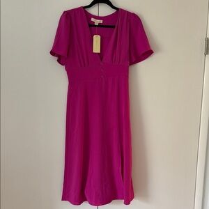 Chic Fuchsia Midi Dress